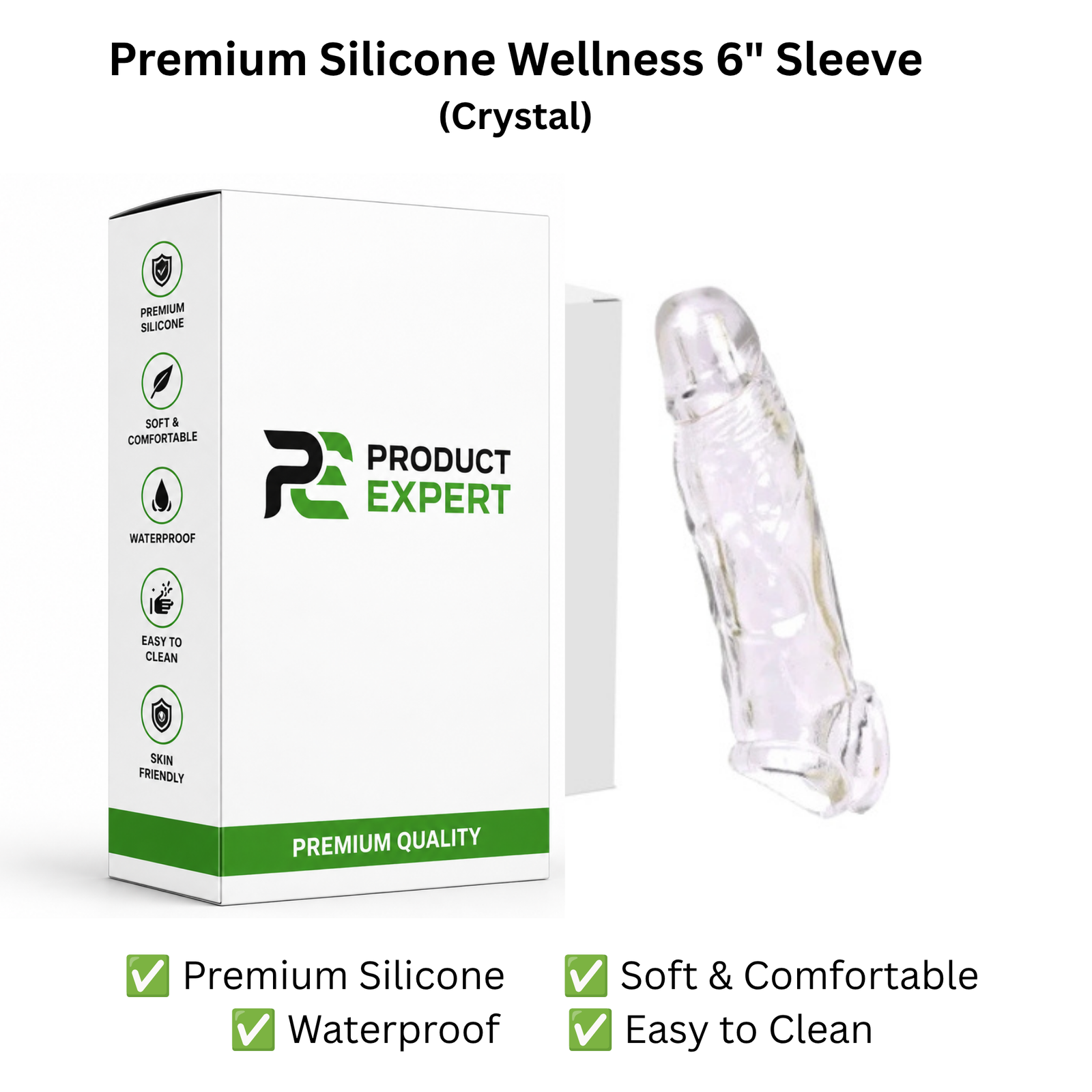 Wellness Sleeve – 6 Inch, Transparent – buy online in Pakistan, discreet delivery